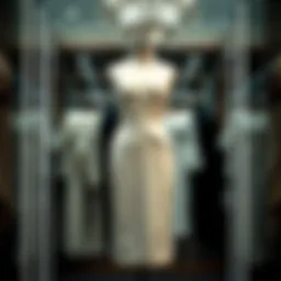 Elegant all white club dress displayed on a mannequin