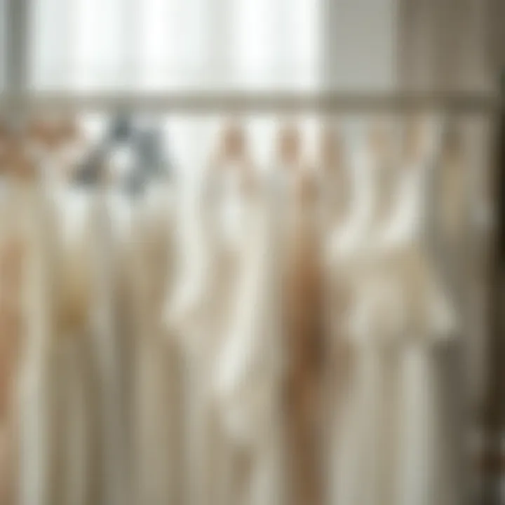Diverse Styling Options Fashionable styling options for white dresses displayed on hangers