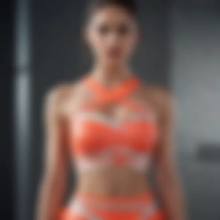 A vibrant bandage crop top paired with fashionable accessories