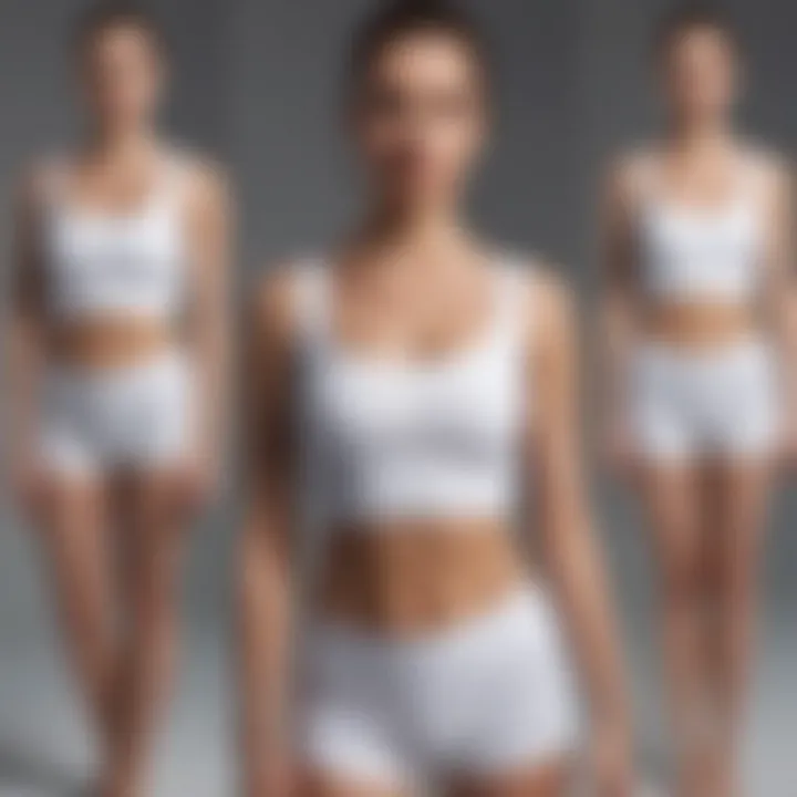 A collage illustrating the versatility of the bandage crop top in different settings