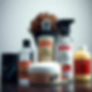 Essential Wig Care Products Close-up of wig care products for maintenance