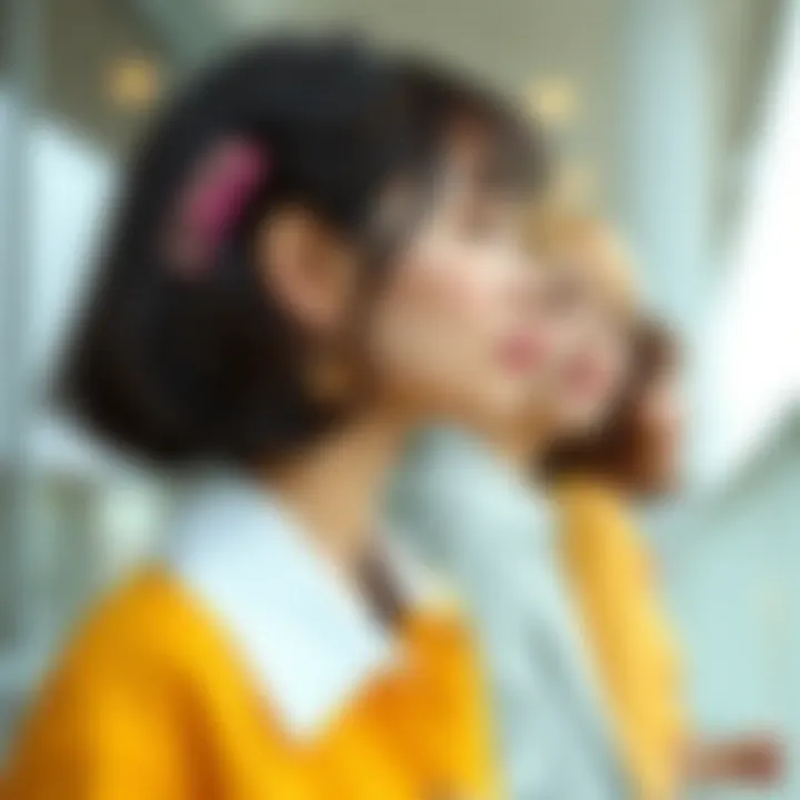 BT21 hair clips in a trendy outfit ensemble