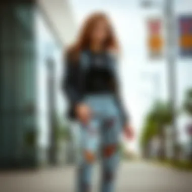 Diverse outfit styling featuring butterfly print straight leg jeans