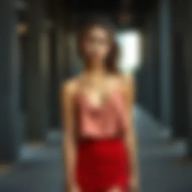 Cami Dress in Urban Fashion Elegant cami dress in a modern urban setting