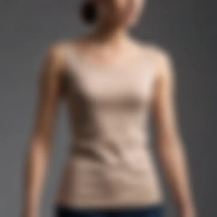 Sleek boat neck tank top displayed elegantly on a mannequin