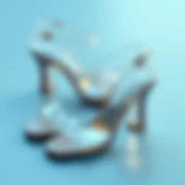 Material composition of clear small heel sandals