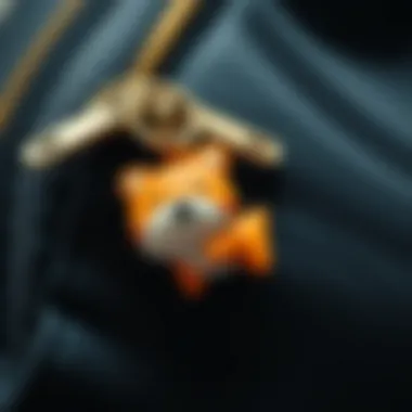 Close-up of a whimsical animal-shaped keychain attached to a backpack zipper