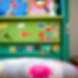 A beautifully decorated furniture piece showcasing vibrant stickers