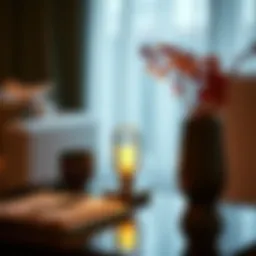 Elegant contemporary decorative table night light setting