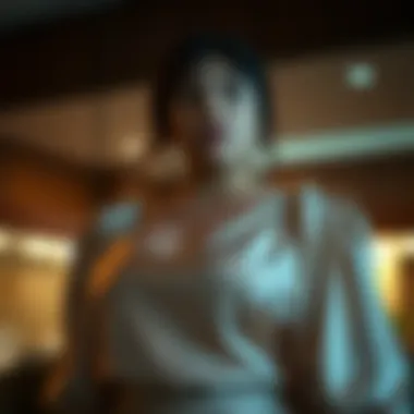 Chic evening top featuring luxurious fabric