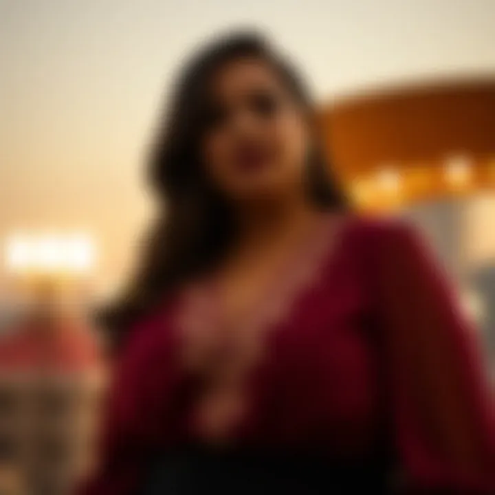 Elegant plus size blouse with intricate detailing