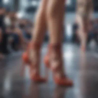 Fashion runway showcasing diverse shoe designs