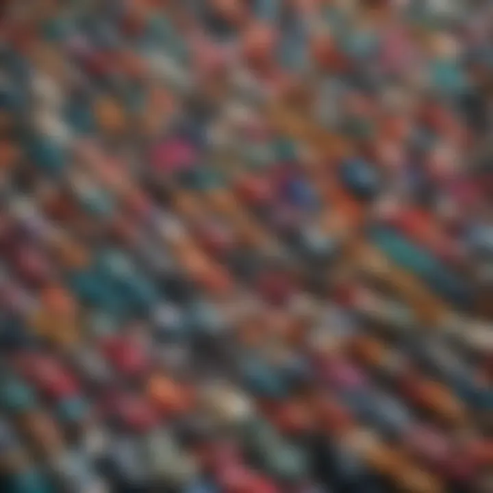 Colorful display of international shoe styles