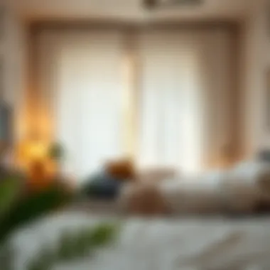 Cozy Bedroom Enhanced by Sheer Curtains Cozy bedroom featuring sheer curtains for privacy