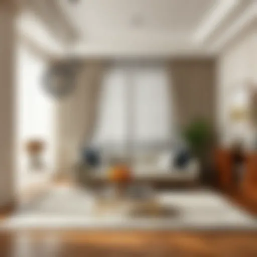 Elegant living room showcasing gauzy sheer curtains