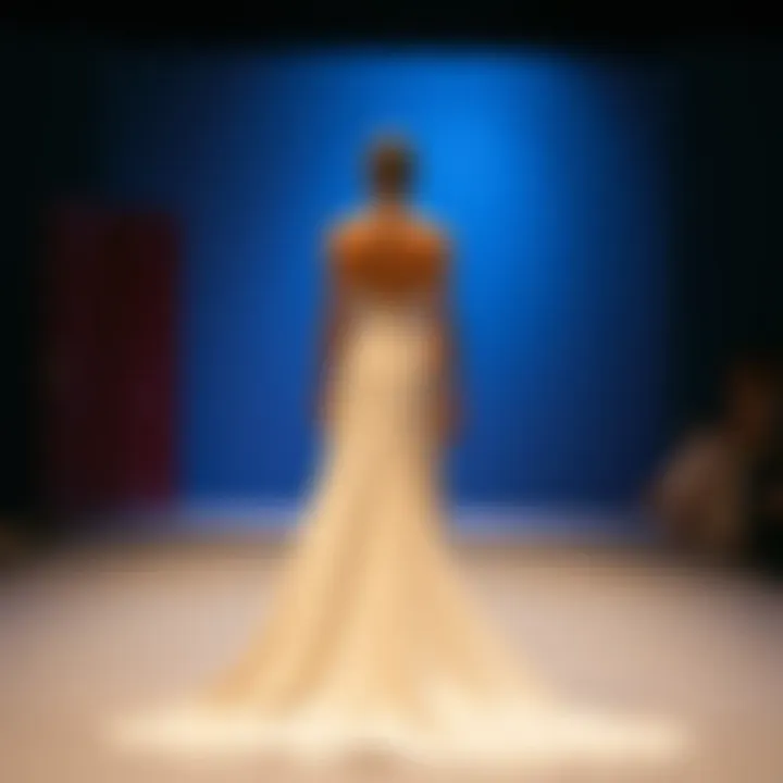 High-slit gown showcasing construction techniques