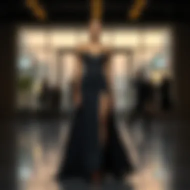 Contemporary styling of high-slit gowns