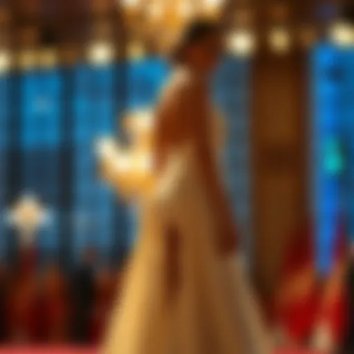Elegant gown featuring a high slit