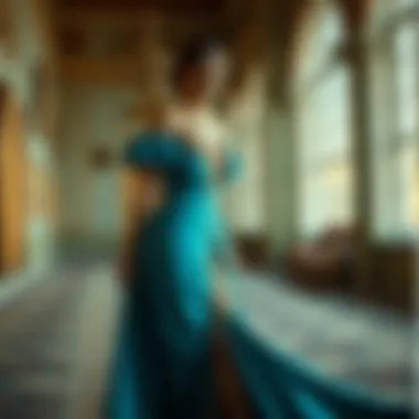 Historical depiction of high-slit gowns