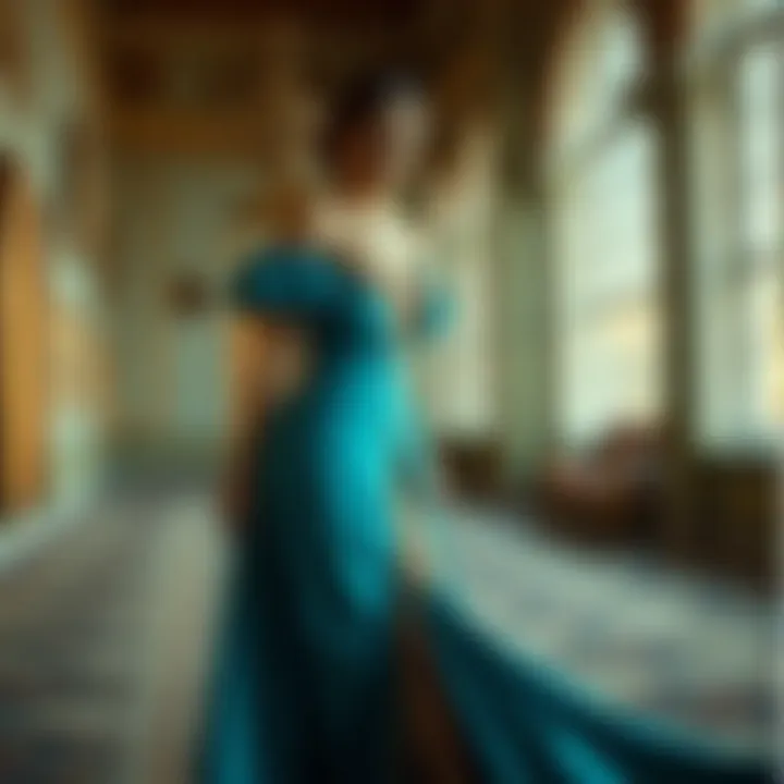 Historical depiction of high-slit gowns