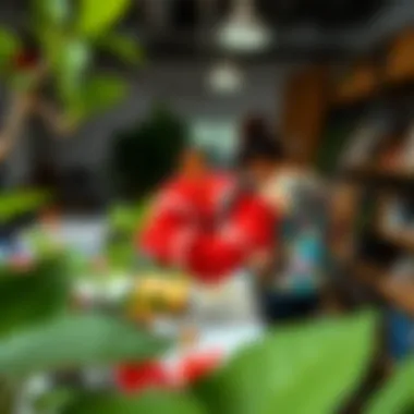 Sustainable Production of Hibiscus Nail Stickers An eco-friendly workspace focused on the sustainable production aspects of hibiscus nail stickers.