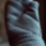 Close-up of textured surface of an insulated oven mitt showcasing its heat resistance