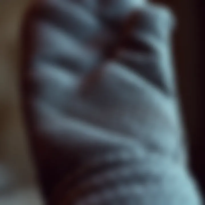 Textured Heat Resistance Close-up of textured surface of an insulated oven mitt showcasing its heat resistance