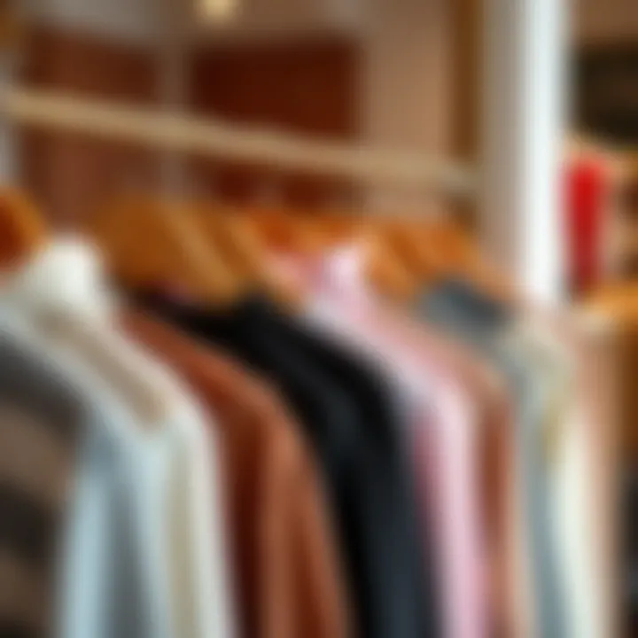 Variety of thermal undershirts displayed on hangers