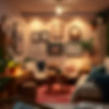Cozy Kawaii-Themed Room A cozy room adorned with kawaii-themed artwork and decorative elements