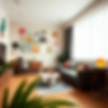 Stylish Kawaii and Modern Design Stylish interior showcasing a perfect blend of kawaii decor and modern design