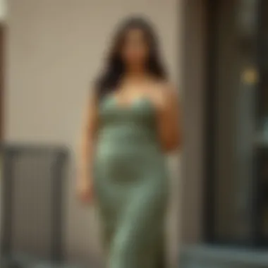 Confident model showcasing a size 18 midi dress