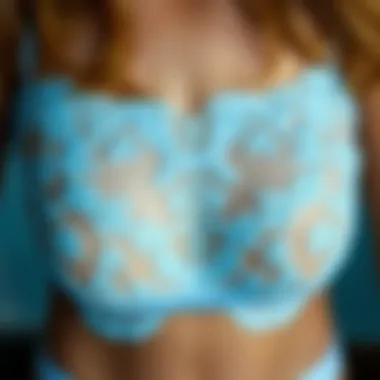 Delicate light blue lace underwear showcasing intricate design