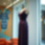 Elegant midi dress on a mannequin showcasing its stylish silhouette.