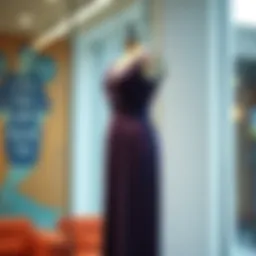 Elegant midi dress on a mannequin showcasing its stylish silhouette.