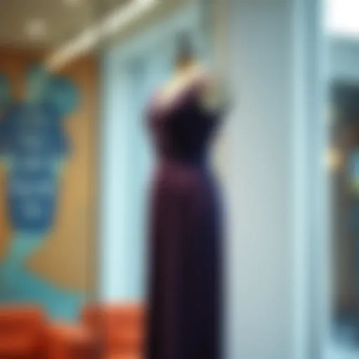 Elegant midi dress on a mannequin showcasing its stylish silhouette.