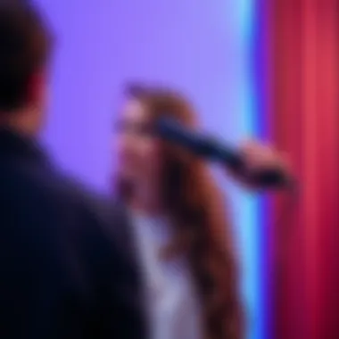 User effortlessly styling hair with a mini wireless straightener