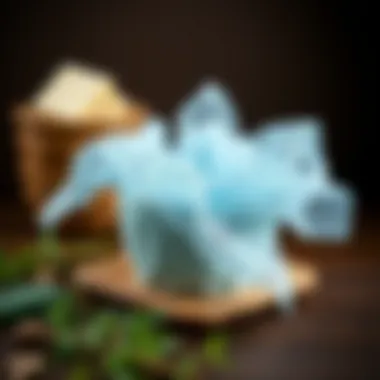 Creative crafting project featuring light blue cheesecloth.