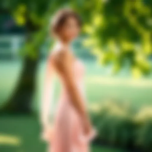 Elegant one shoulder chiffon bridesmaid dress in a serene outdoor setting