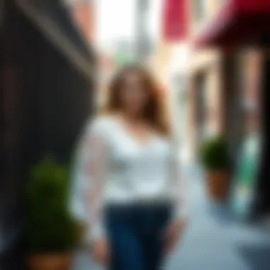 Versatile styling options for lace tops in various settings