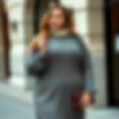 Styling tips for accessorizing a plus size long sweater dress