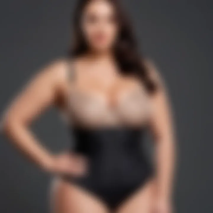 Comfortable and supportive plunge shapewear enhancing body contours.
