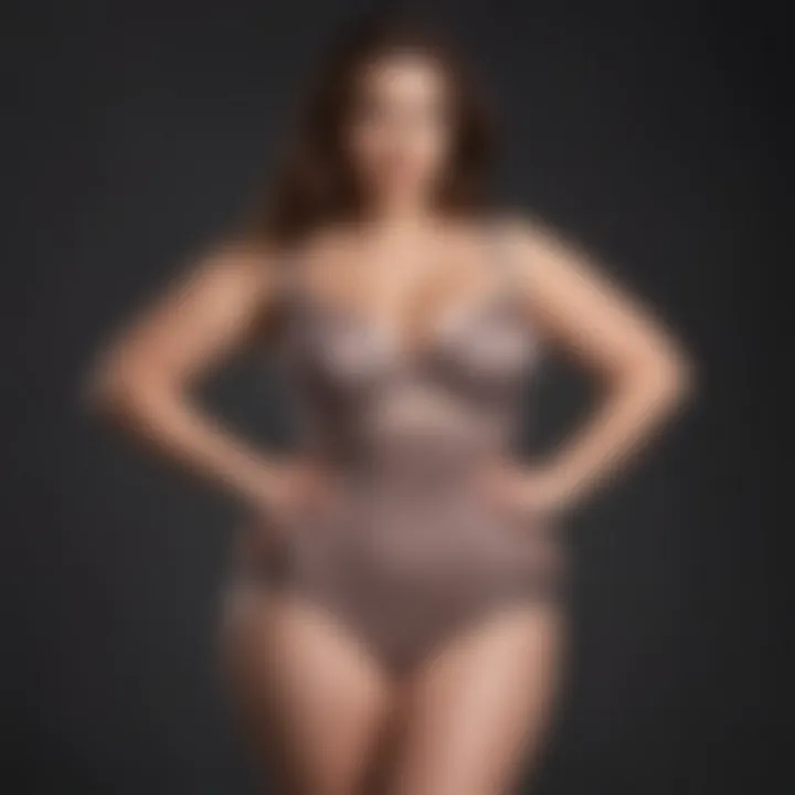 Trendy styling options for plus size plunge shapewear.