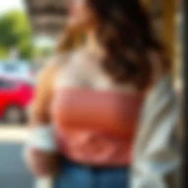 Accessorized plus size tube top outfit