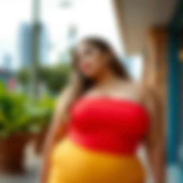 Elegant plus size tube top in vibrant color