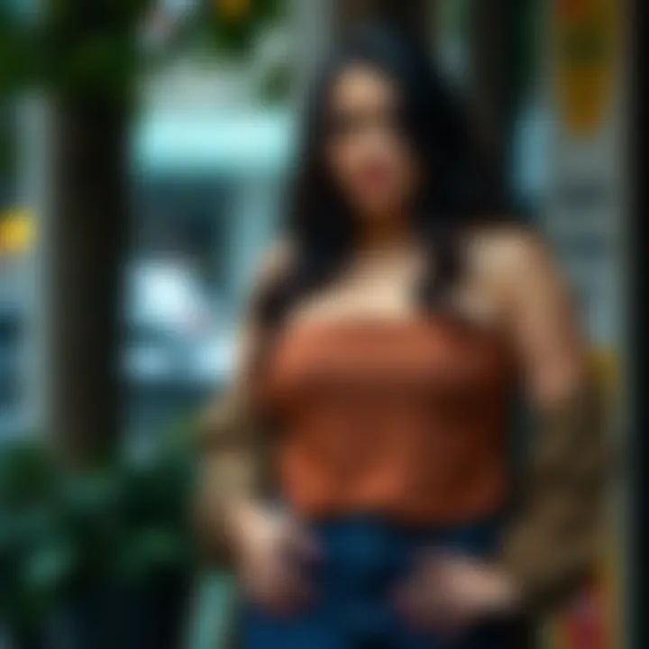 Layered outfit featuring a plus size tube top