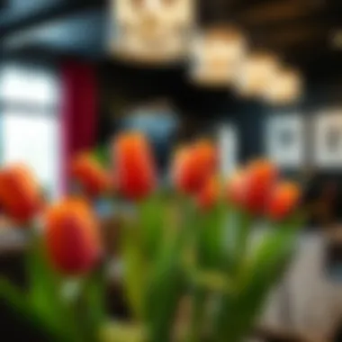 Stylish Interior with Faux Tulips Stylish interior showcasing real touch faux tulips as decor