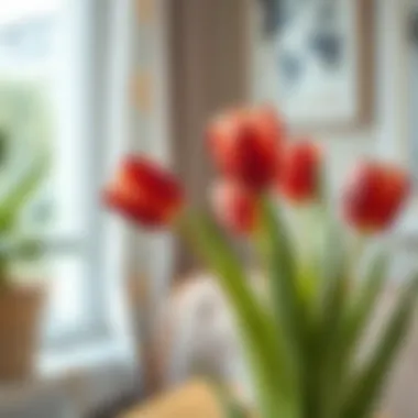 Sustainable Decor with Faux Tulips Sustainable home decor featuring real touch faux tulips