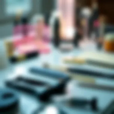 Essential Tools for Lash Application Application tools for short false lashes on a vanity