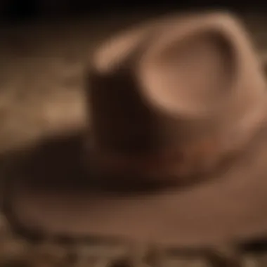 Variety of materials used in crafting brown cowboy hats