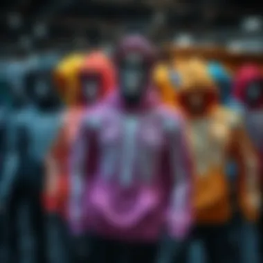 Color Variations in Skeleton Hoodie Fashion Fashionable display of various skeleton hoodies in different colors